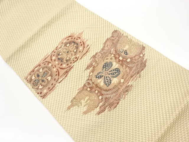 JAPANESE NAGOYA OBI / WOVEN ABSTRACT STRIPE